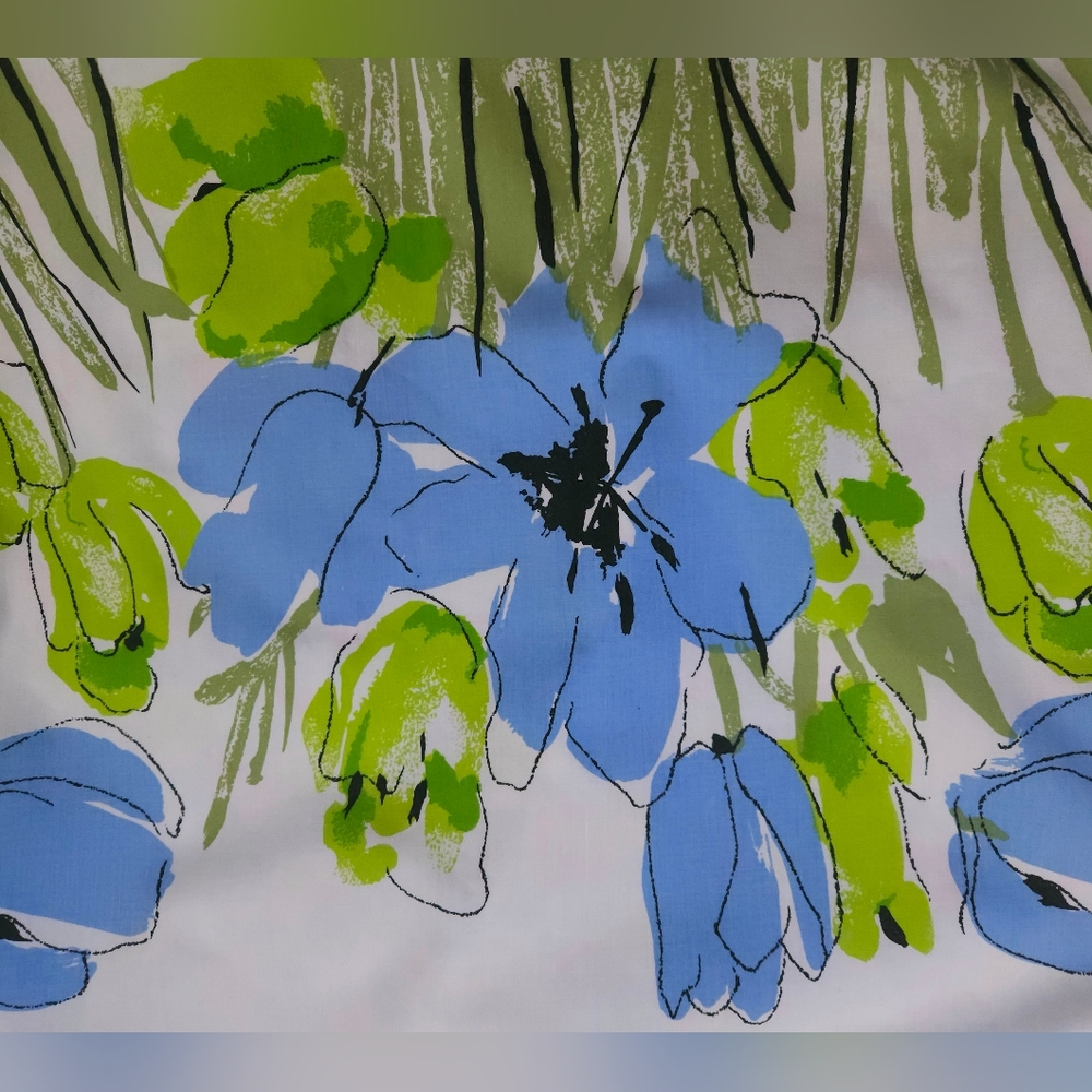 Reversible Wrap Skirt Handmade Vera Neumann Fabric 60s Floral Prints One Size - Picture 14 of 16